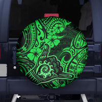 Hawaii Shaka Sign Spare Tire Cover With Polynesian Hibiscus Green Unique LT01 - Polynesian Pride