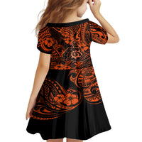 Hawaii Shaka Sign Family Matching Tank Maxi Dress and Hawaiian Shirt With Polynesian Hibiscus Orange Unique LT01 - Polynesian Pride