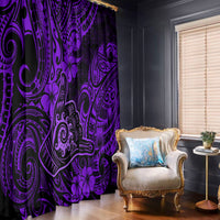 Hawaii Shaka Sign Window Curtain Polynesian Pattern Purple Version LT01 Purple - Polynesian Pride
