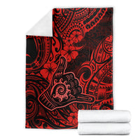 Hawaii Shaka Sign Blanket Polynesian Pattern Red Version LT01 - Polynesian Pride