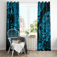 Hawaii Shaka Sign Window Curtain Polynesian Pattern Sky Blue Version LT01 - Polynesian Pride