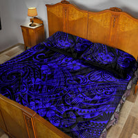 Hawaii Shark Quilt Bed Set Polynesian Pattern Navy Blue Version LT01 - Polynesian Pride
