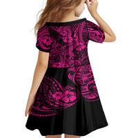 Hawaii Shark Kid Short Sleeve Dress Polynesian Pattern Pink Version LT01 - Polynesian Pride
