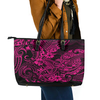 Hawaii Shark Leather Tote Bag Polynesian Pattern Pink Version LT01 - Polynesian Pride