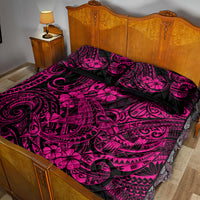 Hawaii Shark Quilt Bed Set Polynesian Pattern Pink Version LT01 - Polynesian Pride