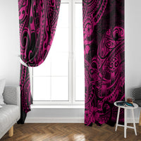 Hawaii Shark Window Curtain Polynesian Pattern Pink Version LT01 - Polynesian Pride