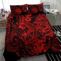 Hawaii Shark Bedding Set Polynesian Pattern Red Version LT01 - Polynesian Pride