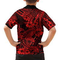 Hawaii Shark Kid Hawaiian Shirt Polynesian Pattern Red Version LT01 - Polynesian Pride