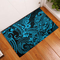 Hawaii Shark Rubber Doormat Polynesian Pattern Sky Blue Version LT01 Blue - Polynesian Pride