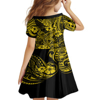 Hawaii Shark Family Matching Off Shoulder Maxi Dress and Hawaiian Shirt Polynesian Pattern Yellow Version LT01 - Polynesian Pride
