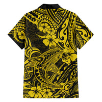 Hawaii Shark Family Matching Puletasi Dress and Hawaiian Shirt Polynesian Pattern Yellow Version LT01 - Polynesian Pride