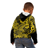 Hawaii Shark Kid Hoodie Polynesian Pattern Yellow Version LT01 - Polynesian Pride