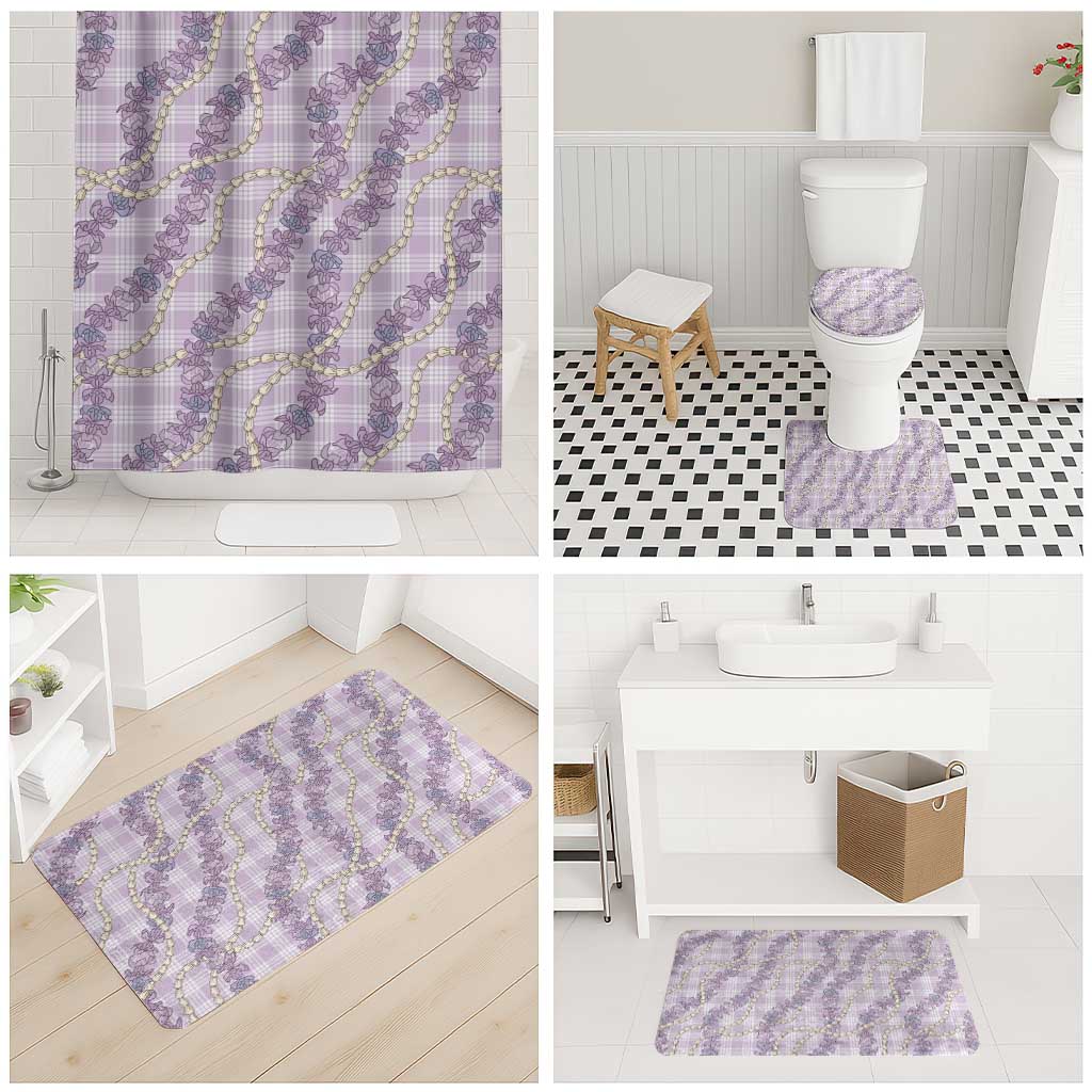 Pua Kalaunu Lei Bathroom Set Palaka Pattern