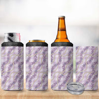 Pua Kalaunu Lei 4 in 1 Can Cooler Tumbler Palaka Pattern LT01 - Polynesian Pride