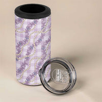 Pua Kalaunu Lei 4 in 1 Can Cooler Tumbler Palaka Pattern LT01 - Polynesian Pride