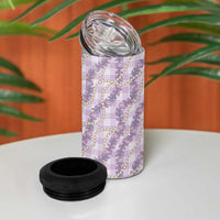 Pua Kalaunu Lei 4 in 1 Can Cooler Tumbler Palaka Pattern LT01 - Polynesian Pride