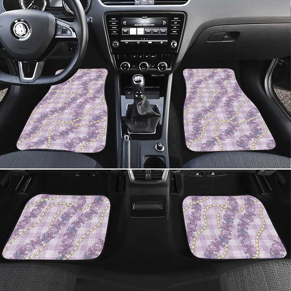 Pua Kalaunu Lei Car Mats Palaka Pattern
