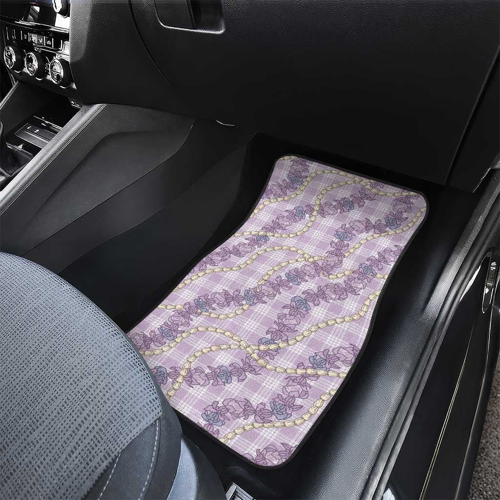 Pua Kalaunu Lei Car Mats Palaka Pattern