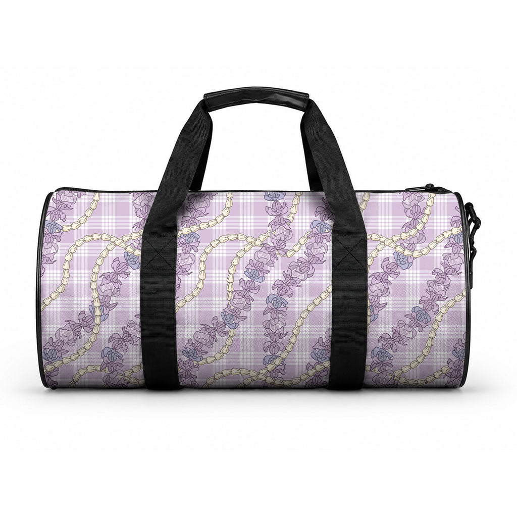 Pua Kalaunu Lei Duffle Bag Palaka Pattern LT01 One size Purple - Polynesian Pride