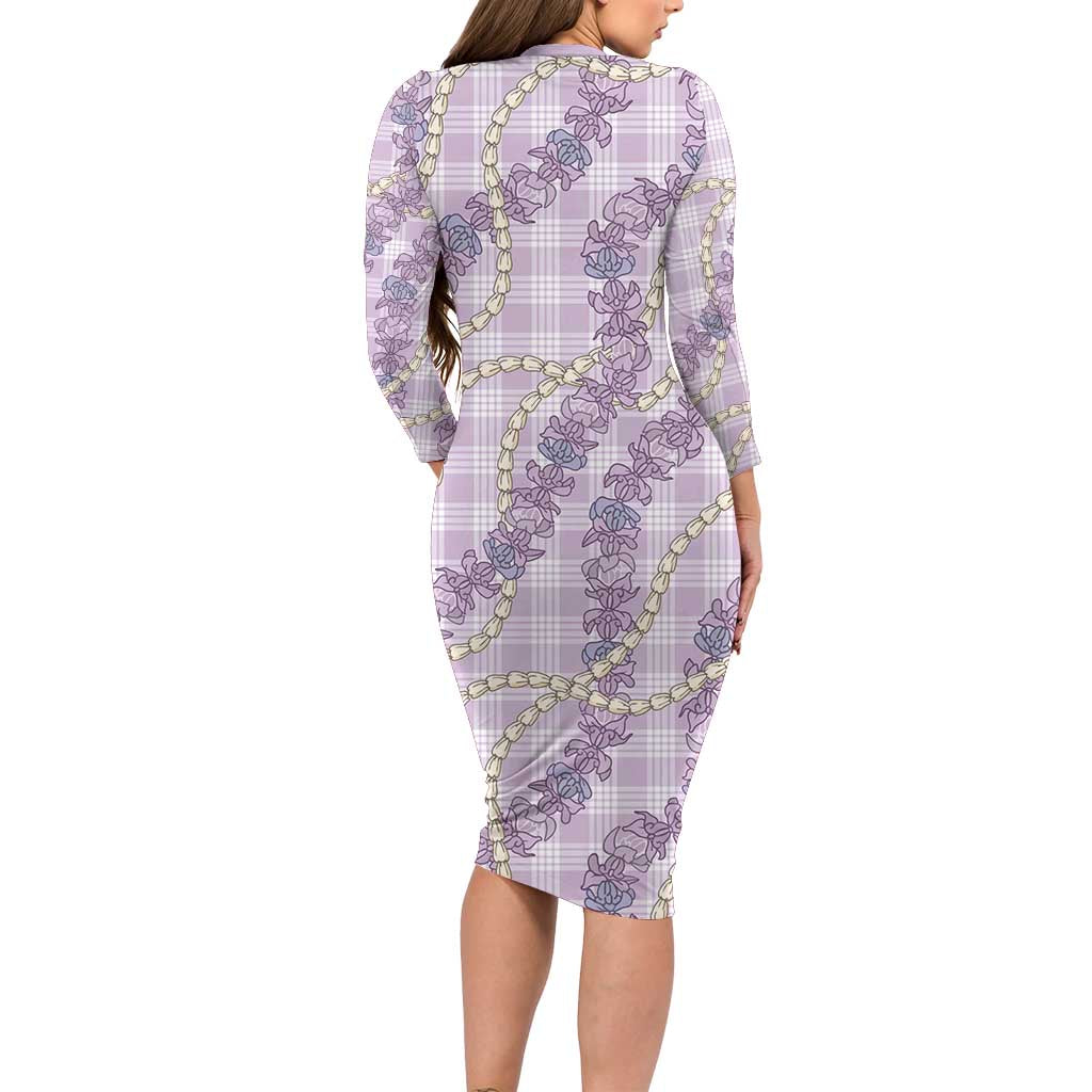 Pua Kalaunu Lei Family Matching Long Sleeve Bodycon Dress and Hawaiian Shirt Palaka Pattern LT01 - Polynesian Pride