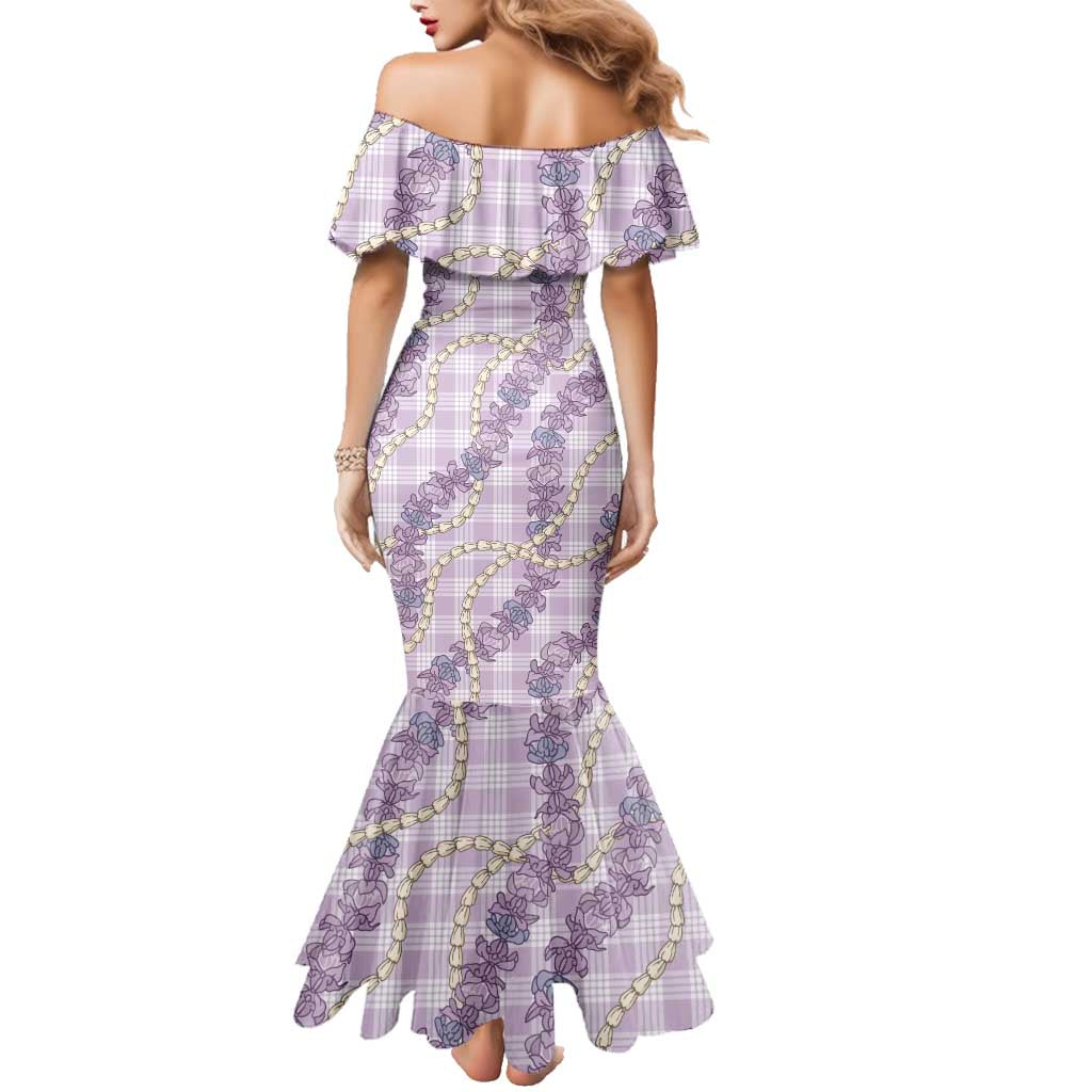Pua Kalaunu Lei Family Matching Mermaid Dress and Hawaiian Shirt Palaka Pattern LT01 - Polynesian Pride