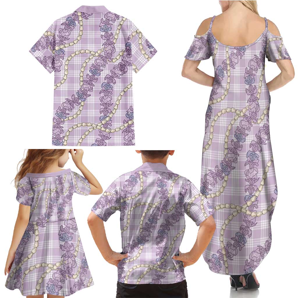 Pua Kalaunu Lei Family Matching Summer Maxi Dress and Hawaiian Shirt Palaka Pattern LT01 - Polynesian Pride
