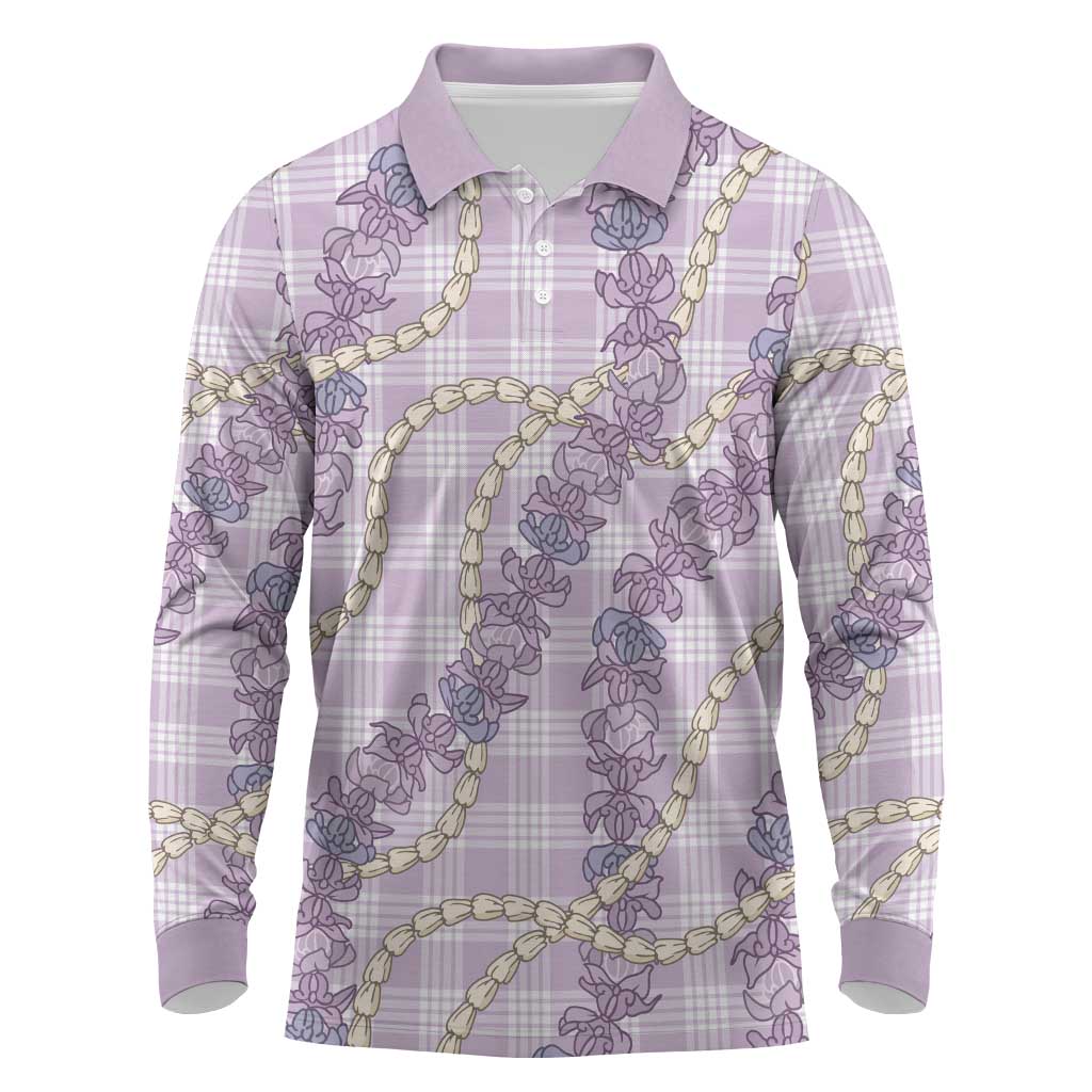 Pua Kalaunu Lei Long Sleeve Polo Shirt Palaka Pattern
