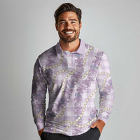 Pua Kalaunu Lei Long Sleeve Polo Shirt Palaka Pattern