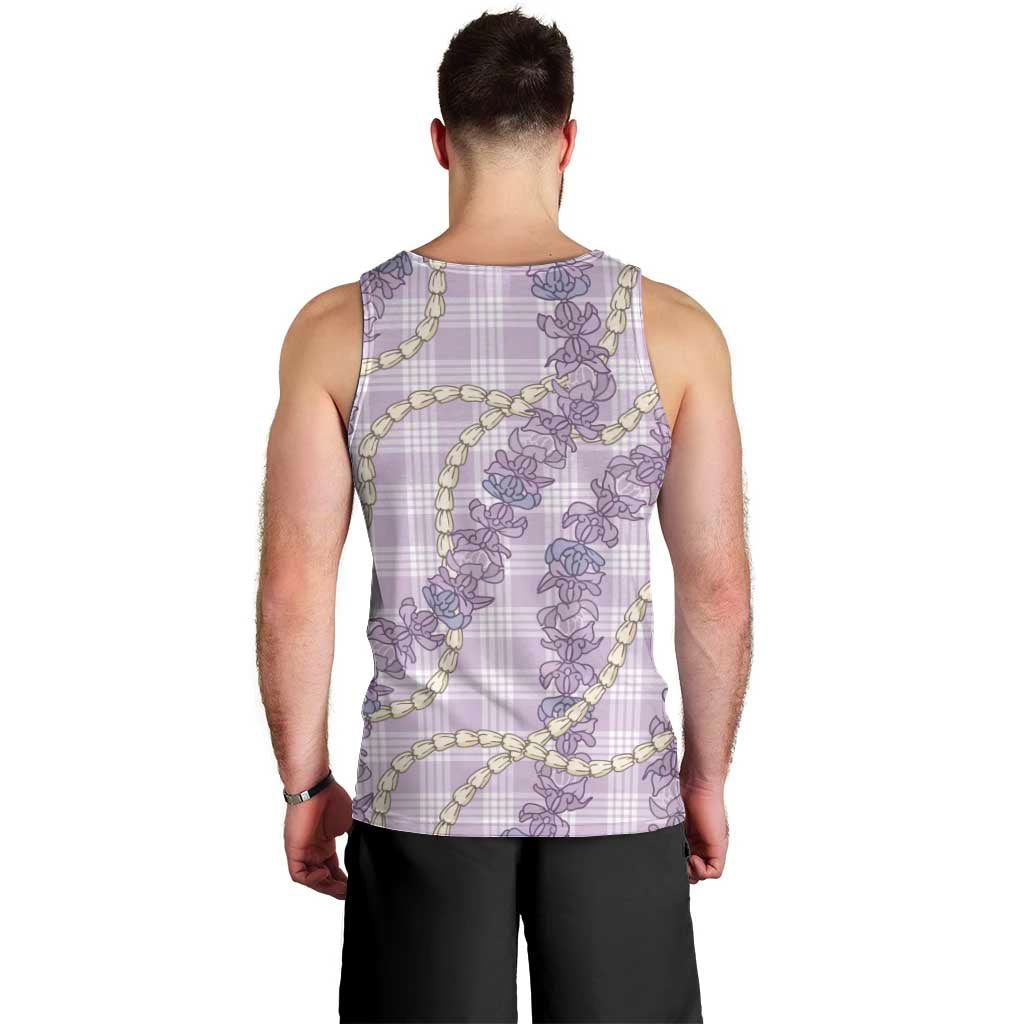 Pua Kalaunu Lei Men Tank Top Palaka Pattern