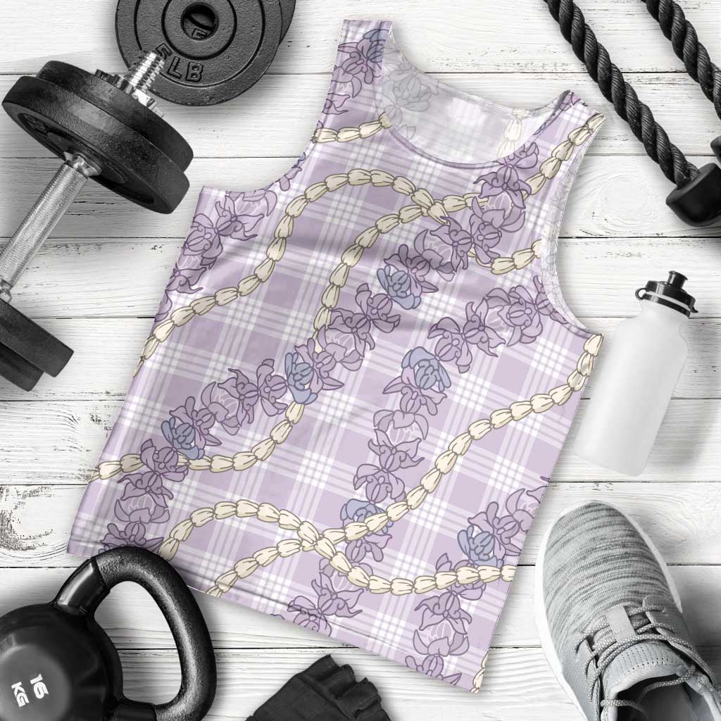 Pua Kalaunu Lei Men Tank Top Palaka Pattern