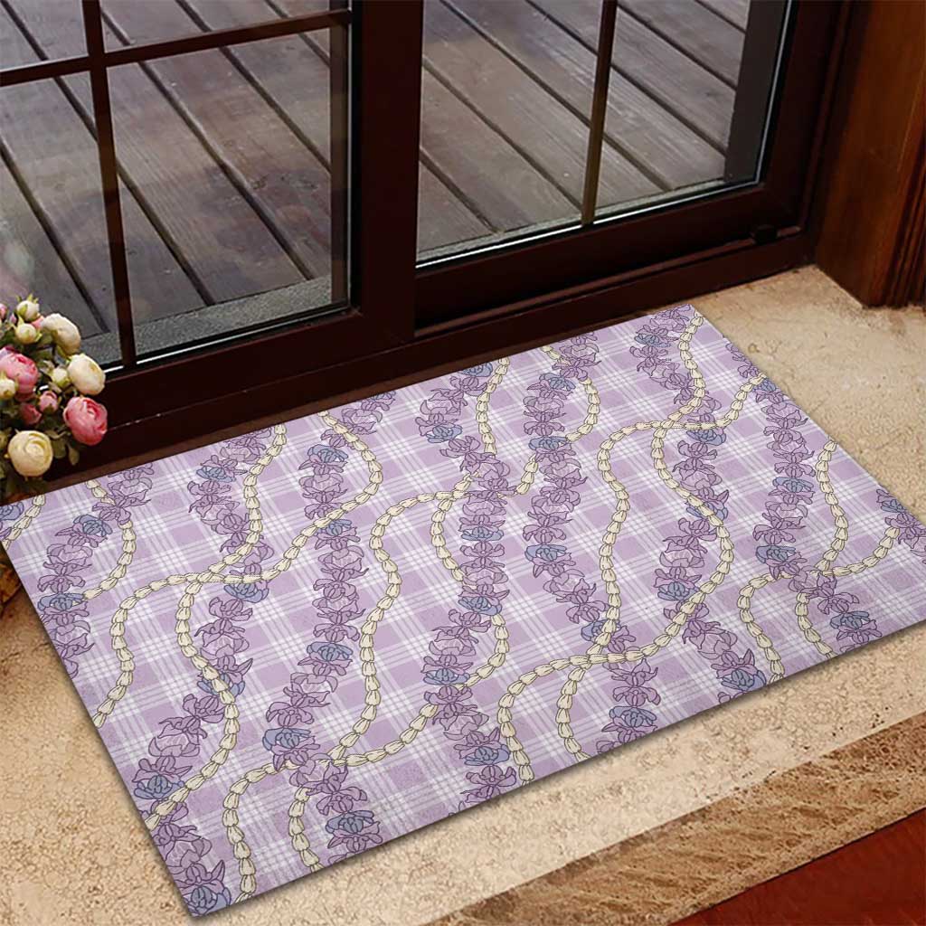Pua Kalaunu Lei Rubber Doormat Palaka Pattern LT01 - Polynesian Pride