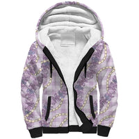 Pua Kalaunu Lei Sherpa Hoodie Palaka Pattern