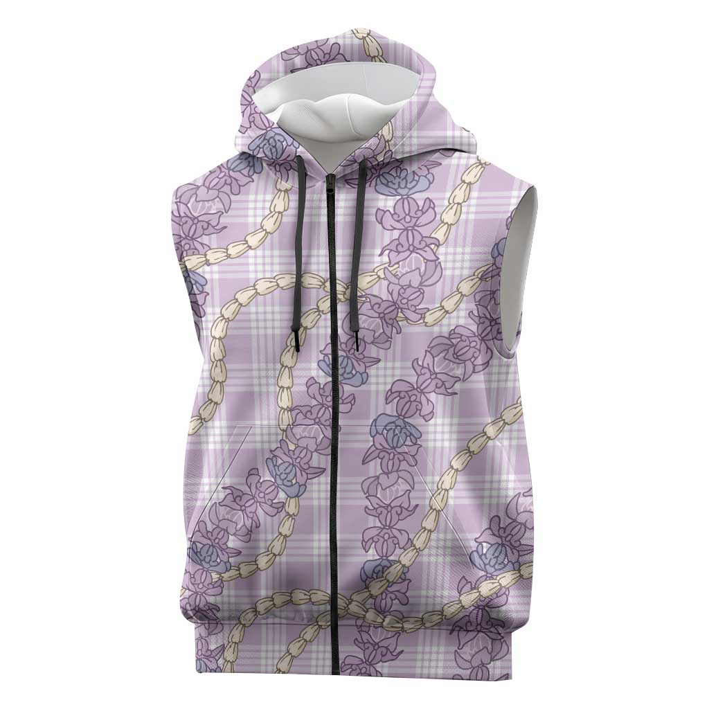 Pua Kalaunu Lei Sleeveless Zip Hoodie Palaka Pattern