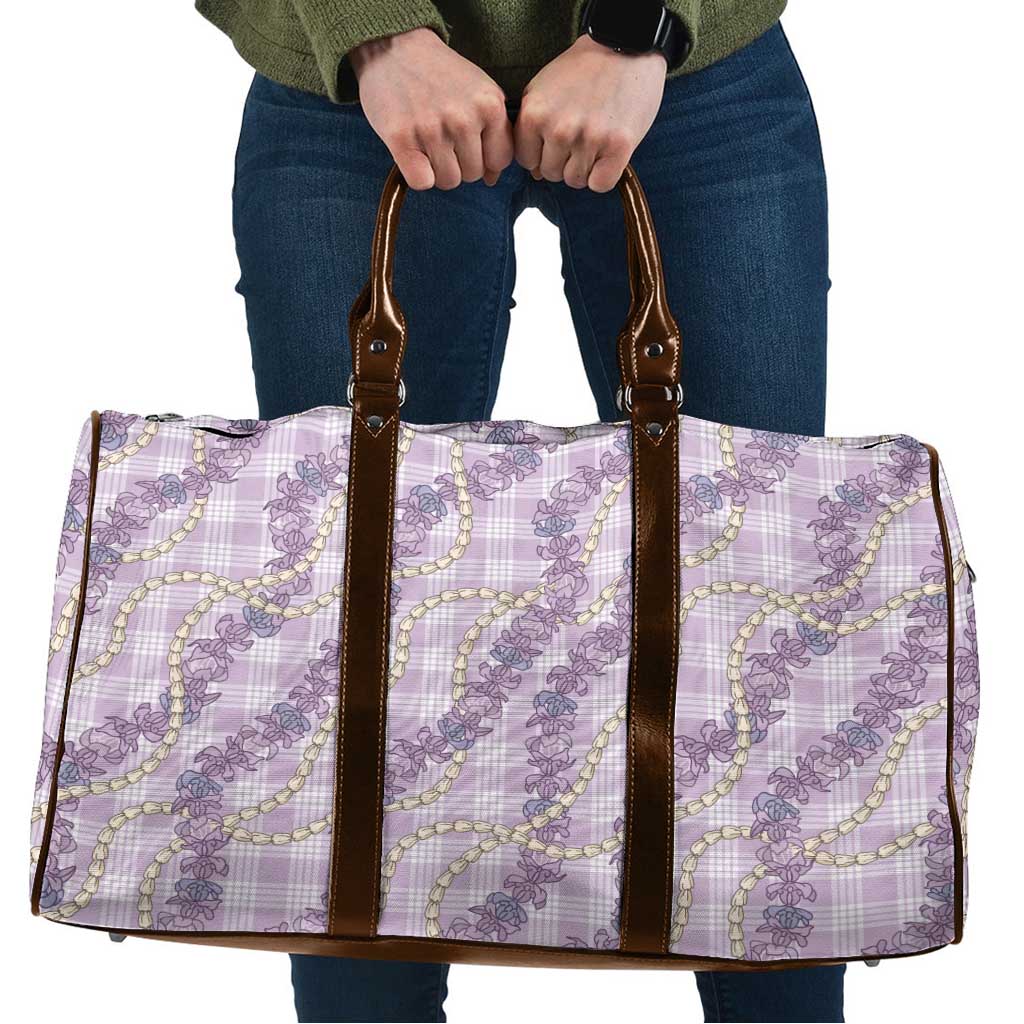 Pua Kalaunu Lei Travel Bag Palaka Pattern