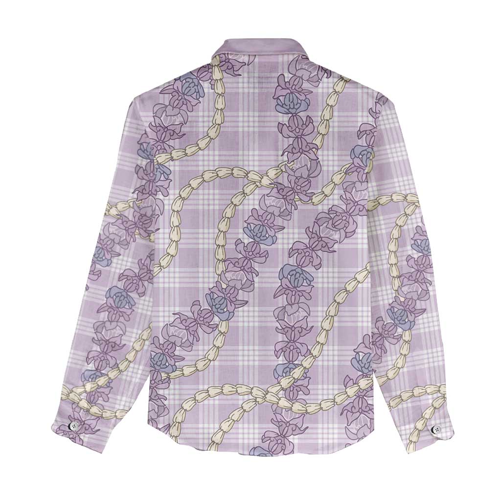 Pua Kalaunu Lei Women Casual Shirt Palaka Pattern LT01 - Polynesian Pride