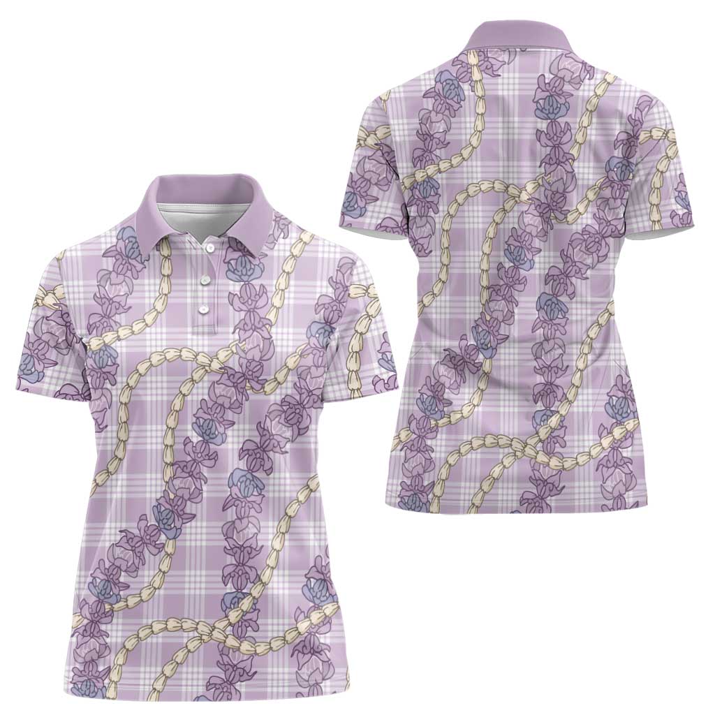 Pua Kalaunu Lei Women Polo Shirt Palaka Pattern