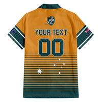 Custom Rugby Australia Family Matching Short Sleeve Bodycon Dress and Hawaiian Shirt Junior Wallabies Go Champions