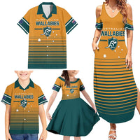 Custom Rugby Australia Family Matching Summer Maxi Dress and Hawaiian Shirt Junior Wallabies Go Champions LT01 - Polynesian Pride