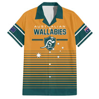 Custom Rugby Australia Family Matching Summer Maxi Dress and Hawaiian Shirt Junior Wallabies Go Champions LT01 Dad's Shirt - Short Sleeve Yellow - Polynesian Pride