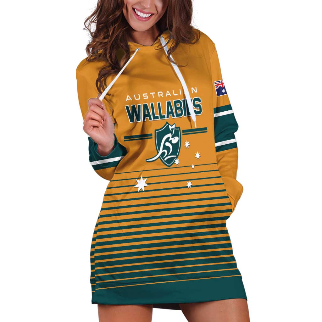 Custom Rugby Australia Hoodie Dress Junior Wallabies Go Champions