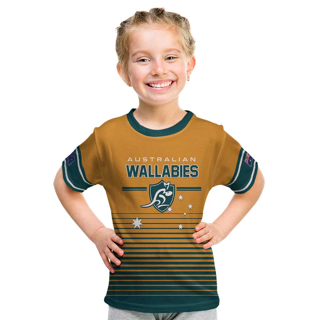 Custom Rugby Australia Kid T Shirt Junior Wallabies Go Champions