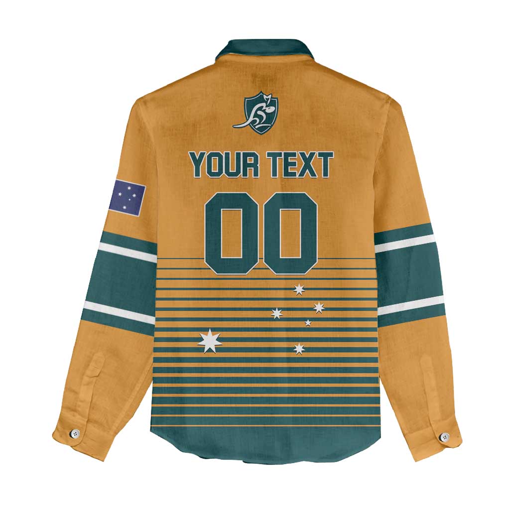 Custom Rugby Australia Women Casual Shirt Junior Wallabies Go Champions