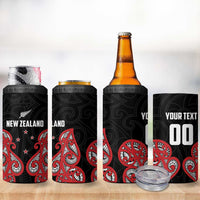 Custom Rugby New Zealand 4 in 1 Can Cooler Tumbler Baby Black Go Champions LT01 - Polynesian Pride