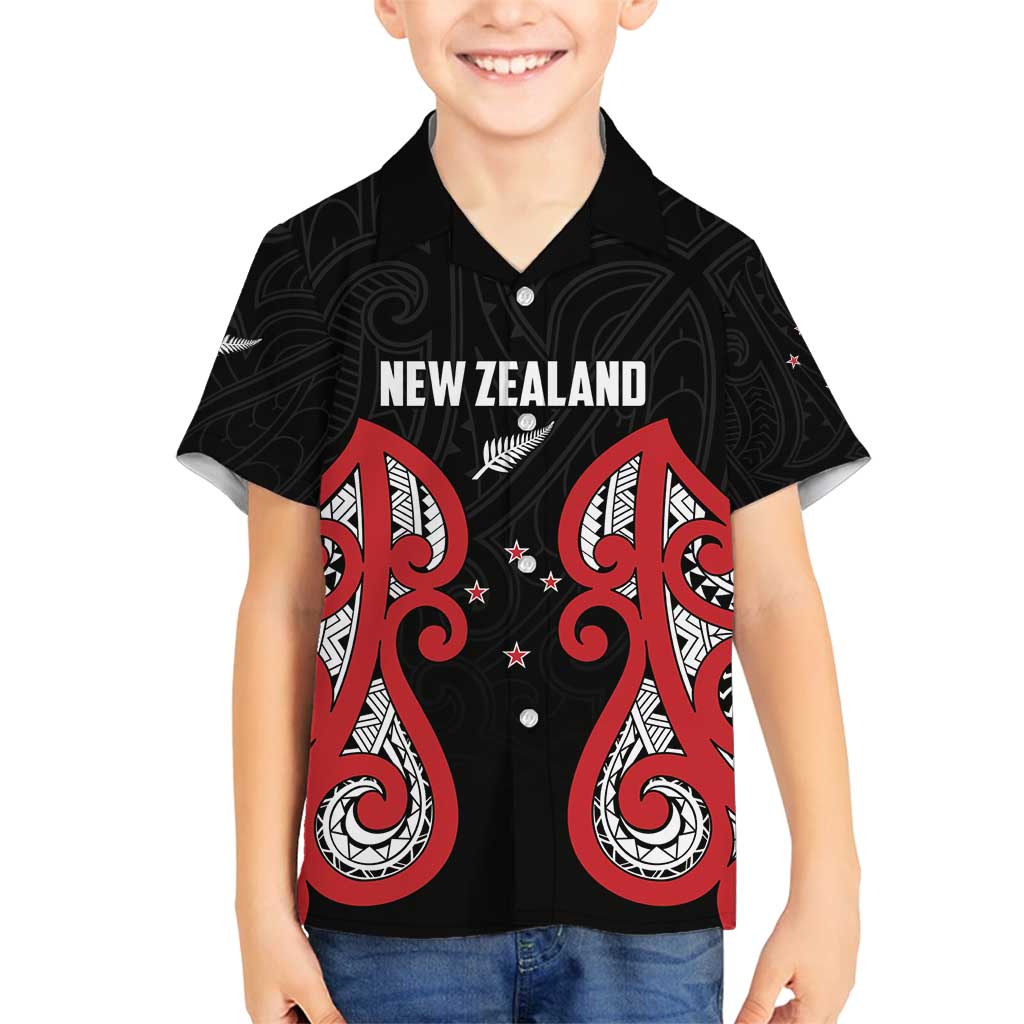 Custom Rugby New Zealand Family Matching Long Sleeve Bodycon Dress and Hawaiian Shirt Baby Black Go Champions