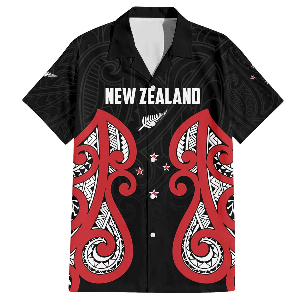 Custom Rugby New Zealand Family Matching Off Shoulder Maxi Dress and Hawaiian Shirt Baby Black Go Champions LT01 Dad's Shirt - Short Sleeve Black - Polynesian Pride