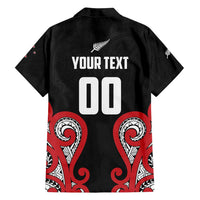 Custom Rugby New Zealand Family Matching Off Shoulder Short Dress and Hawaiian Shirt Baby Black Go Champions