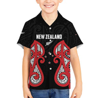 Custom Rugby New Zealand Family Matching Summer Maxi Dress and Hawaiian Shirt Baby Black Go Champions LT01 Son's Shirt Black - Polynesian Pride
