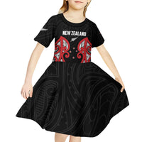Custom Rugby New Zealand Kid Short Sleeve Dress Baby Black Go Champions LT01 - Polynesian Pride