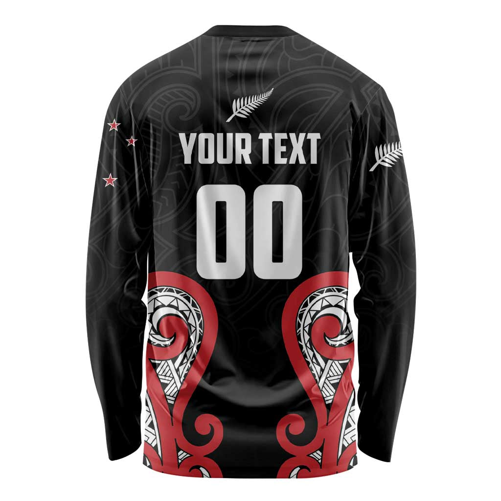 Custom Rugby New Zealand Long Sleeve Shirt Baby Black Go Champions