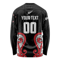 Custom Rugby New Zealand Long Sleeve Shirt Baby Black Go Champions